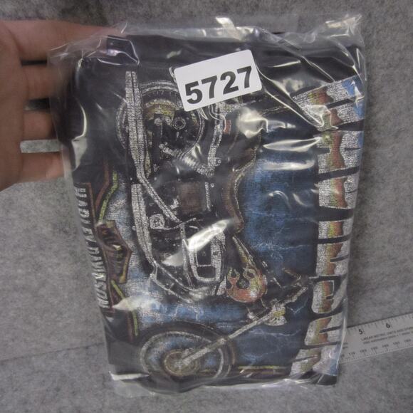 Harley-Davidson Shirt Mens Medium Black Made in USA Virginia Beach Motorcycle - Picture 8 of 8